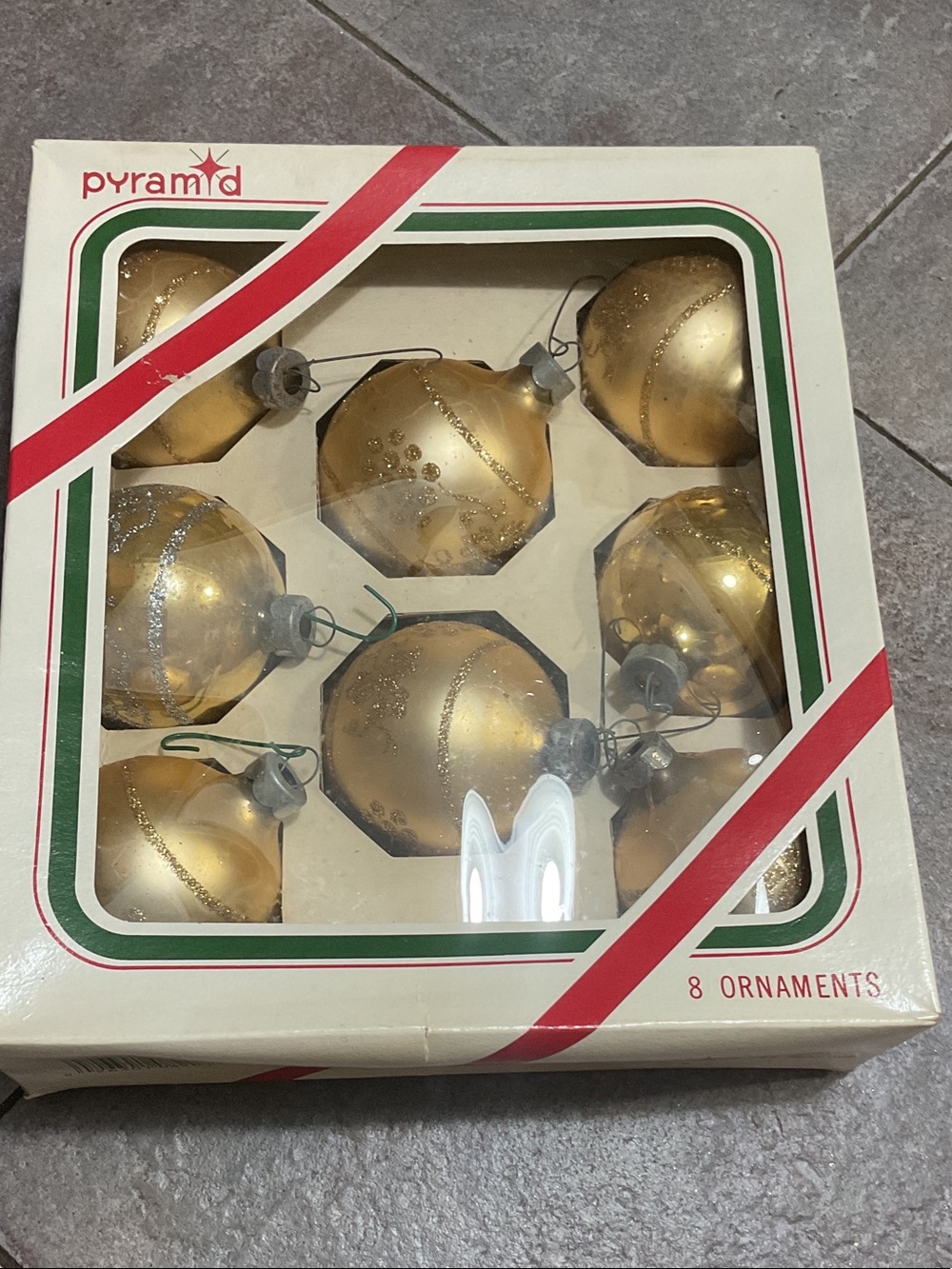 Shiny Gold Glass Holiday Ornaments - Set of 8